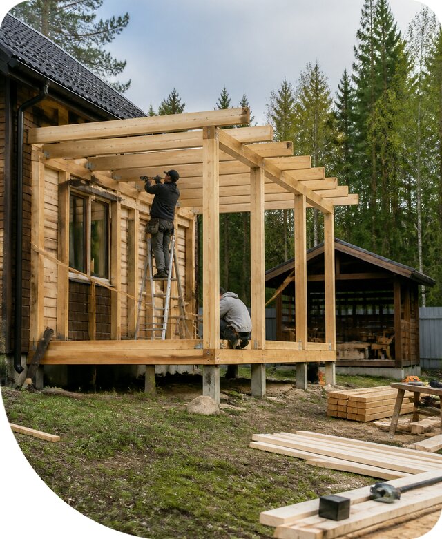 Строительство пристроек и построек на участке в Новодвинске
